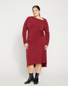 Velvety-Cool Jersey Cinched Dress - Rioja Image Thumbnmail #1