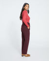 Audrey Tailored Ponte Pants - Black Cherry Image Thumbnmail #3