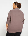 Blanket V Neck Sweater - Morel Image Thumbnmail #4