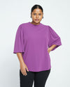 Crepe Jersey Capelet Blouse - Compote Image Thumbnmail #2