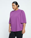 Crepe Jersey Capelet Blouse - Compote Image Thumbnmail #3