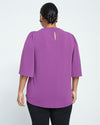 Crepe Jersey Capelet Blouse - Compote Image Thumbnmail #4