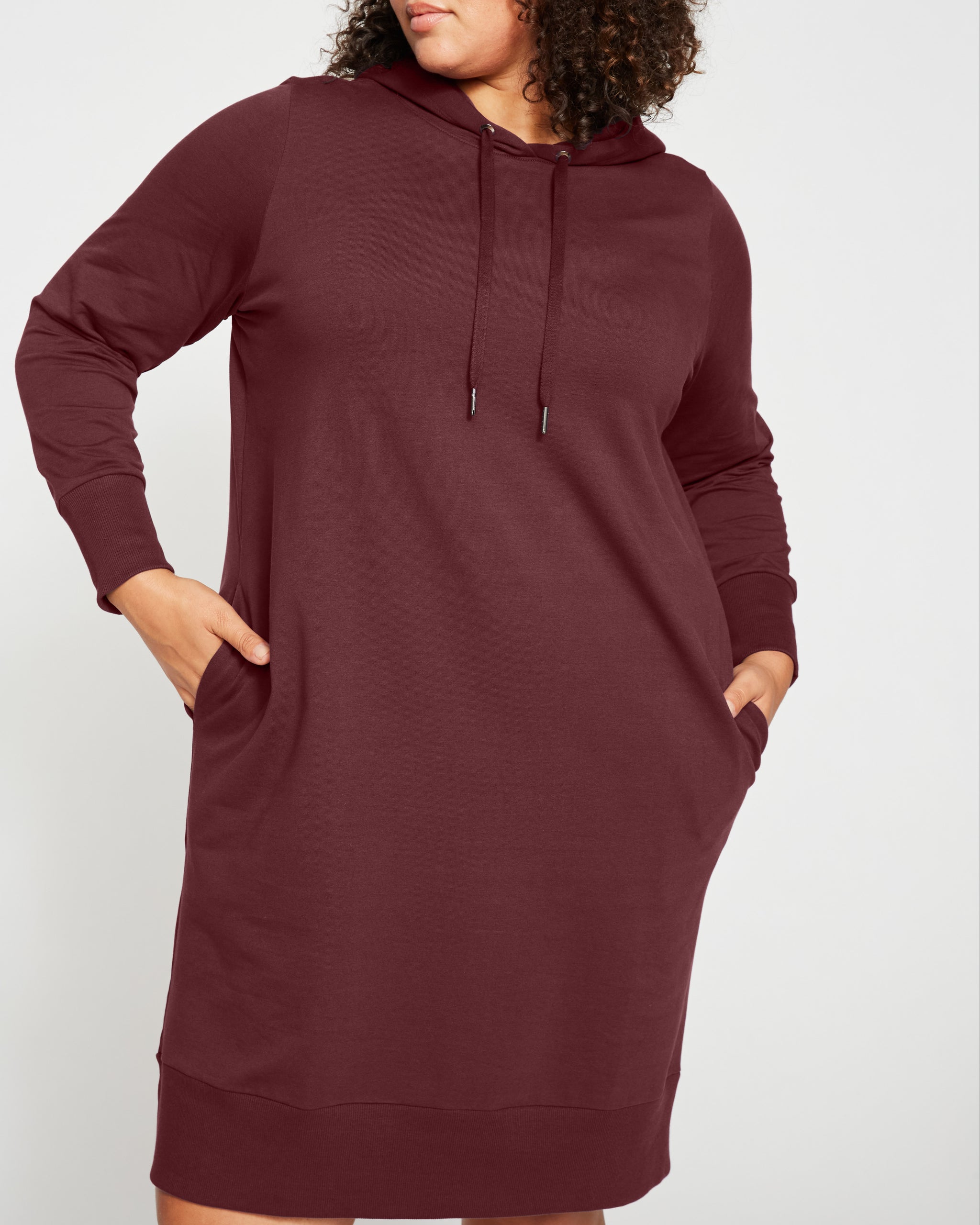 Bree Hooded Sweatshirt Dress - Black Cherry | Universal Standard