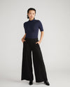 Pam Pintuck Wide Leg Ponte Pants - Black Image Thumbnmail #2