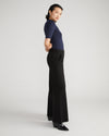 Pam Pintuck Wide Leg Ponte Pants - Black Image Thumbnmail #3