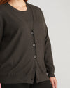 Savvy Fine Knit Cardigan - Graphite Image Thumbnmail #3