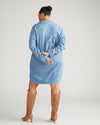 Stretch Cotton Chambray Rubicon Shirtdress - Cove Blue Image Thumbnmail #3