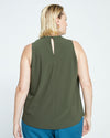 Crepe Jersey Cowl Tank Blouse - Evening Forest Image Thumbnmail #4