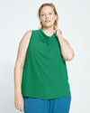 Crepe Jersey Cowl Tank Blouse - Jardin Image Thumbnmail #2