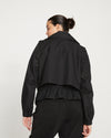 Leonard Cropped Trench Coat - Black Image Thumbnmail #4