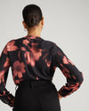 Cooling Stretch Cupro Button-Down Blouse - Nightbloom Print Image Thumbnmail #2