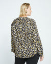 Cooling Stretch Cupro Button-Down Blouse - Leopard Image Thumbnmail #4
