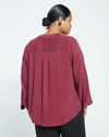 Cooling Stretch Cupro Button-Down Blouse - Rioja Image Thumbnmail #5