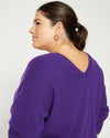 Pure Cashmere Double V Neck Sweater - Royal Purple Image Thumbnmail #2