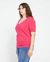 Double V Tee - Cerise Image Thumbnmail #3