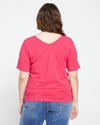 Double V Tee - Cerise Image Thumbnmail #4