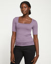 Foundation Short Sleeve Square Neck Tee - Dried Violet Image Thumbnmail #2