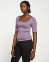 Foundation Short Sleeve Square Neck Tee - Dried Violet Image Thumbnmail #3