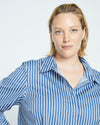 Elbe Popover Stretch Poplin Shirt Classic Fit - Bleu Scolaire/White Stripe Image Thumbnmail #2