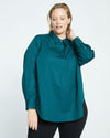 Elbe Popover Stretch Poplin Shirt Classic Fit - Forest Green Image Thumbnmail #2