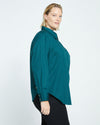 Elbe Popover Stretch Poplin Shirt Classic Fit - Forest Green Image Thumbnmail #3
