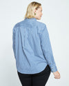 Elbe Stretch Poplin Shirt Classic Fit - Bleu Scolaire/White Stripe Image Thumbnmail #5
