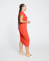 Iconic Geneva V-Neck Dress - Sanguinello Image Thumbnmail #3