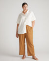 Iris Linen Easy Pull-On Pants - Boardwalk Brown Image Thumbnmail #4