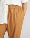 Iris Linen Easy Pull-On Pants - Boardwalk Brown Image Thumbnmail #1