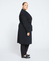Knitted Sweater Wrap Coat - Black Image Thumbnmail #3