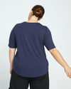 Lily Liquid Jersey Crew Neck Stovepipe Tee - Midnight Image Thumbnmail #4