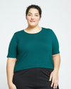Lily Liquid Jersey Crew Neck Stovepipe Tee - Forest Green Image Thumbnmail #2