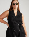 Hudson Linen Trench Dress - Black Image Thumbnmail #2