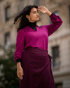 Moore Liquid Jersey Blouse - Rothko Purple Image Thumbnmail #1