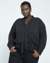 Crepe Jersey Long Sleeve Tess Blouse - Black Image Thumbnmail #2
