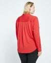 Crepe Jersey Long Sleeve Tess Blouse - Vermilion Red Image Thumbnmail #4