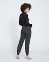 Luxe Laid-Back Ponte Joggers - Charcoal Image Thumbnmail #4