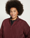 Hudson Quilted Coat - Black Cherry Image Thumbnmail #2