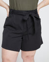 Harbor Stretch Twill Paperbag Shorts - Black Image Thumbnmail #2