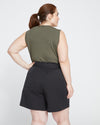 Harbor Stretch Twill Paperbag Shorts - Black Image Thumbnmail #4