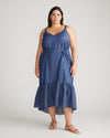 Perfect Tencel Chambray Flutter Hem Dress - Midnight Blue Image Thumbnmail #1