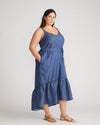 Perfect Tencel Chambray Flutter Hem Dress - Midnight Blue Image Thumbnmail #2