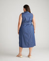 Perfect Tencel Chambray Sleeveless Savannah Shirtdress - Midnight Blue Image Thumbnmail #3