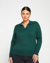 Pele Eco Polo Sweater - Heather Forest Image Thumbnmail #1