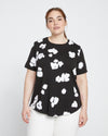 Tee Rex - Black with Painted Flowers Image Thumbnmail #1