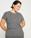 Deluxe Rib Relaxed Tee - Heather Grey Image Thumbnmail #1