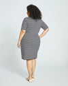 Belle Breton-Stripe Compact Jersey Dress - Black/White Image Thumbnmail #4