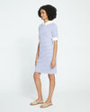 Belle Breton-Stripe Compact Jersey Dress - White/Navy Stripe Image Thumbnmail #3