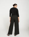 Stephanie Wide Leg Stripe Ponte Pants 30 Inch - Black/Paeonia/Sanguinello Image Thumbnmail #4