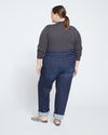 Stevie High Rise Cuffed Straight Leg Jeans - Washed Outback Blue Selvedge Image Thumbnmail #4